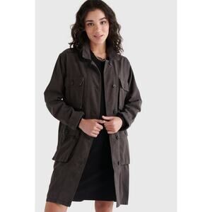 Lucky Brand Long Line Utility Jacket Size Small Color Raven NWT